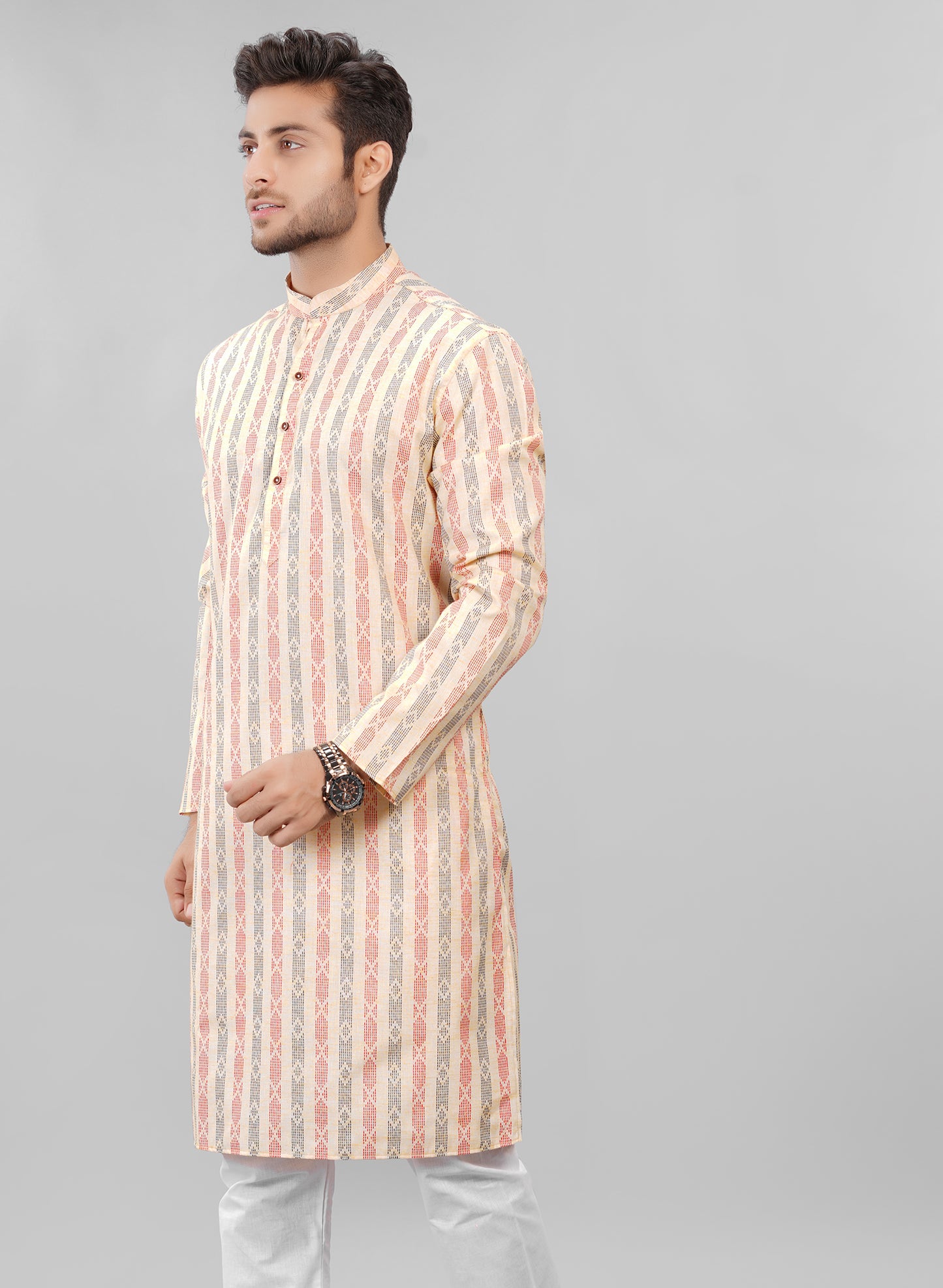Abhimaan Men's Cotton Blend Blue Kurta Pajama Set