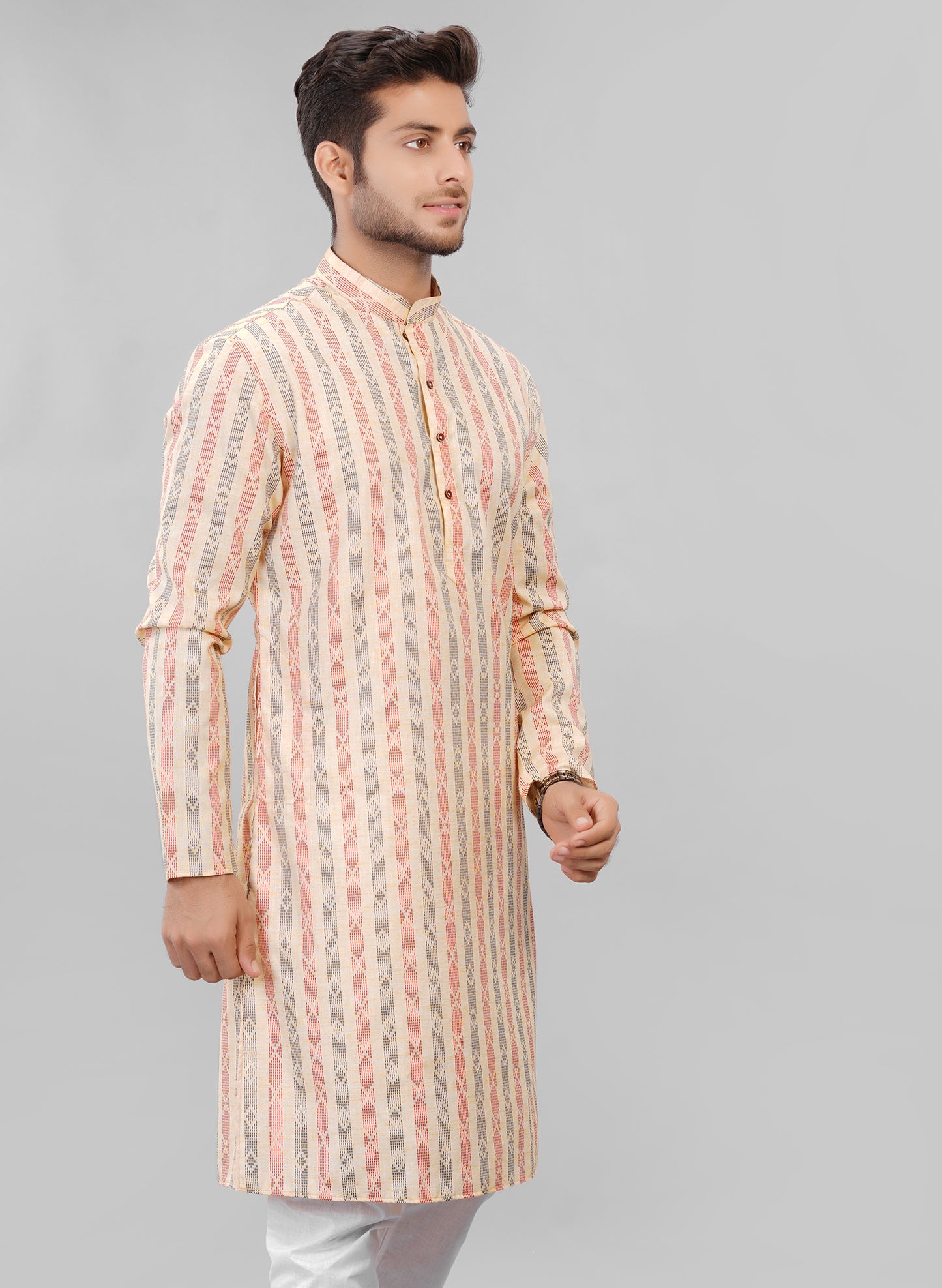 Abhimaan Men's Cotton Blend Blue Kurta Pajama Set
