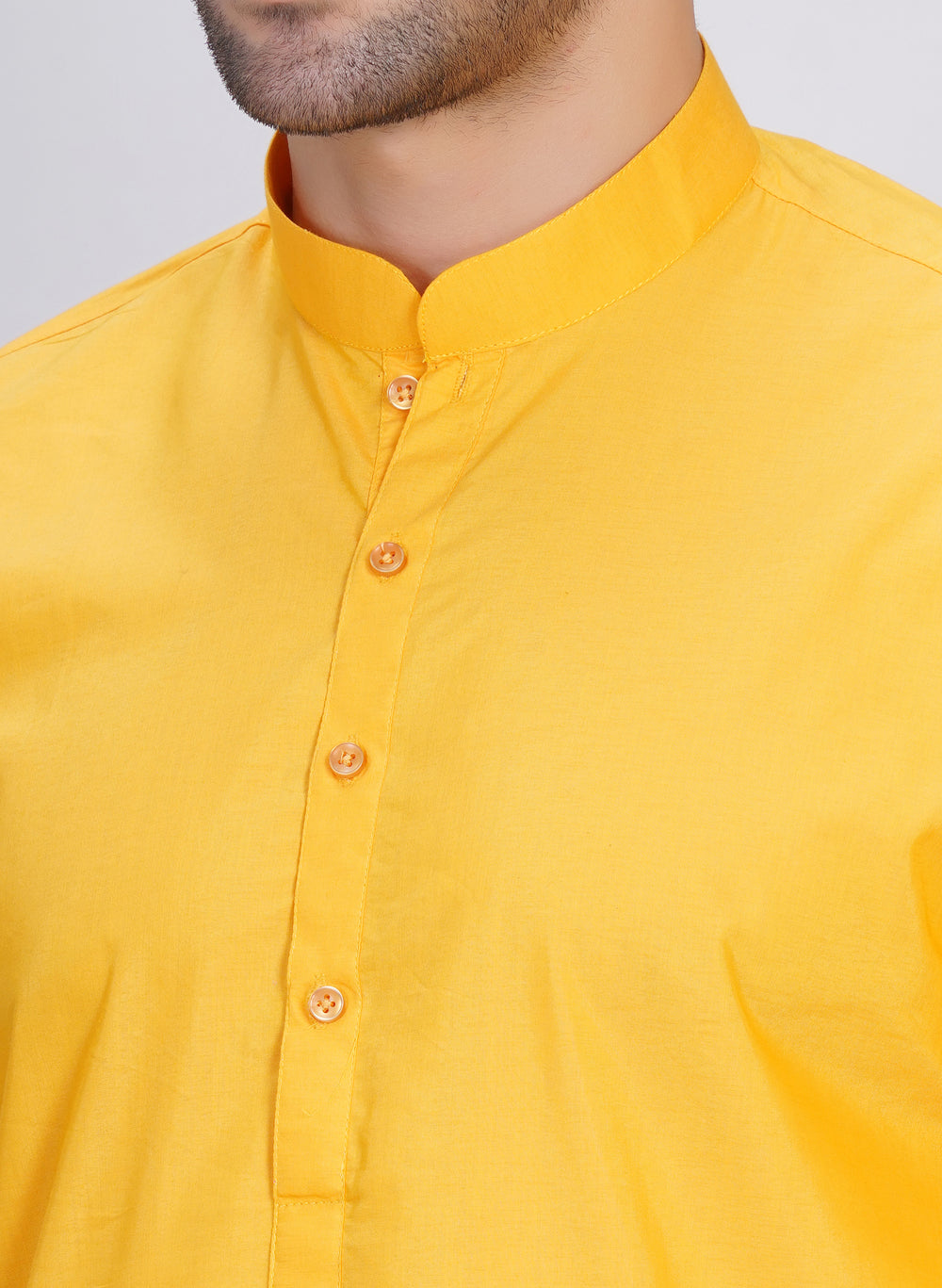 Abhimaan Men's Cotton Blend Lemon Kurta Pajama Set
