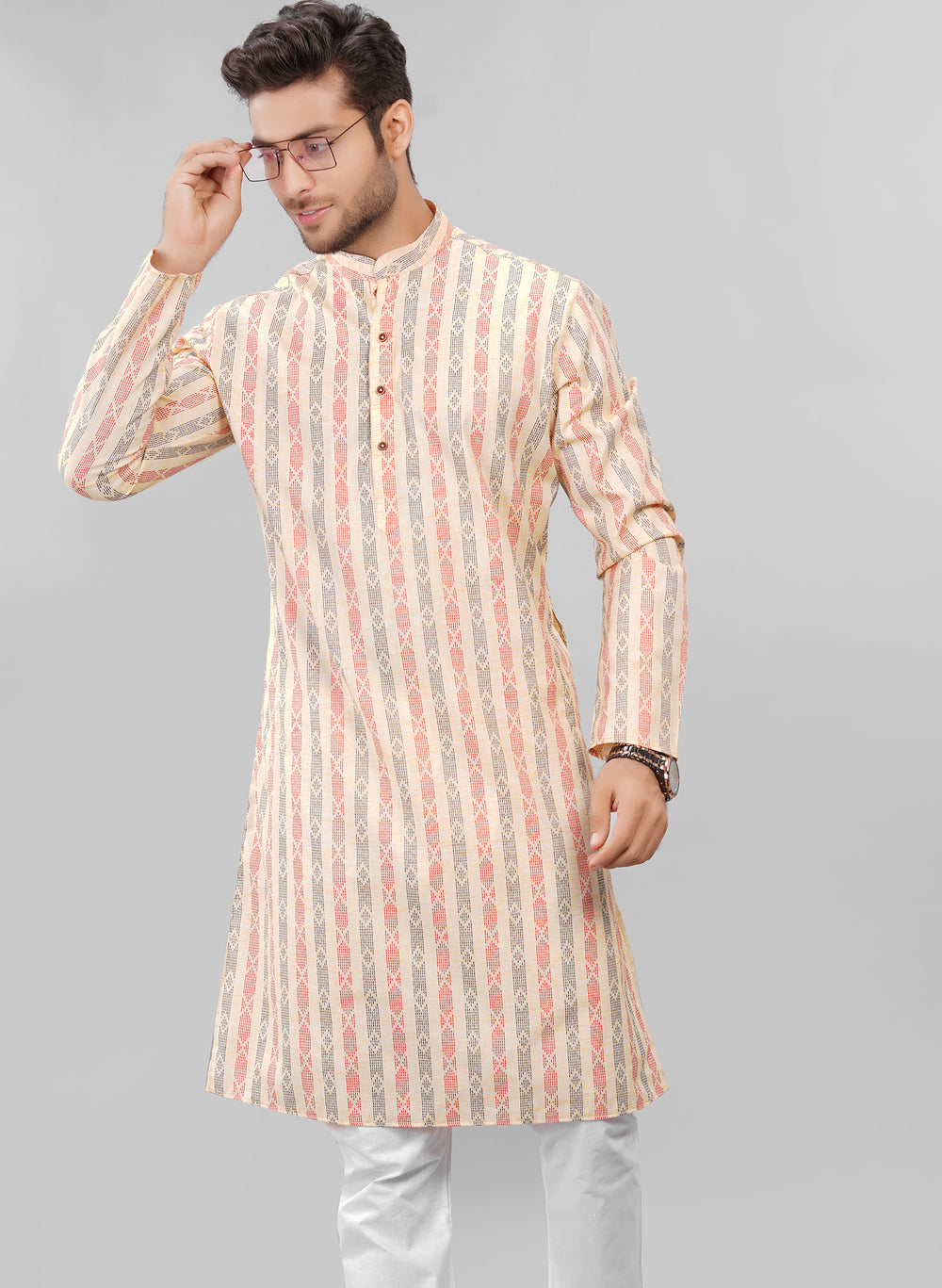 Abhimaan Men's Cotton Blend Sky Blue Kurta Pajama Set