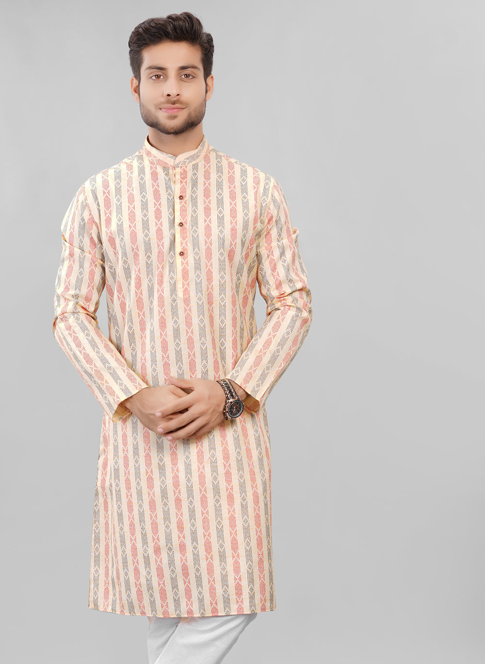 Abhimaan Men's Cotton Blend Sky Blue Kurta Pajama Set