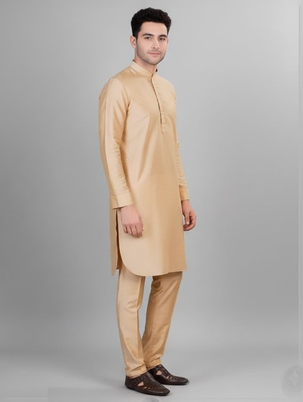 Abhimaan Casual Wear Solid Biscotti Kurta Pajama