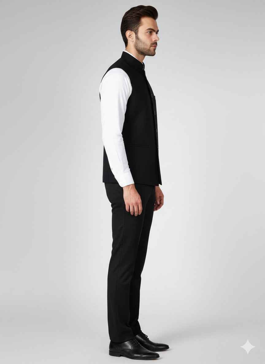 Casual Sleeveless Nehru Jacket Waistcoat – Festive & Semi-Formal Look