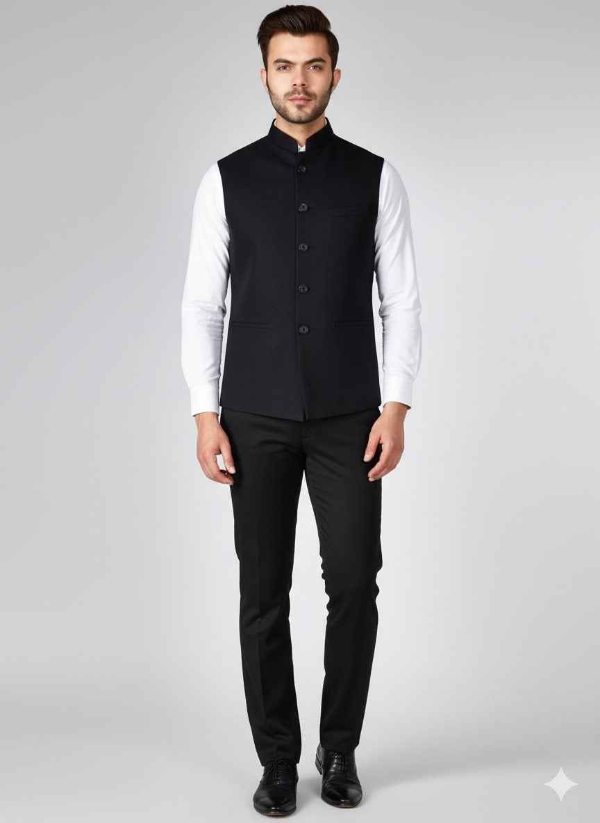 Casual Sleeveless Nehru Jacket Waistcoat – Festive & Semi-Formal Look