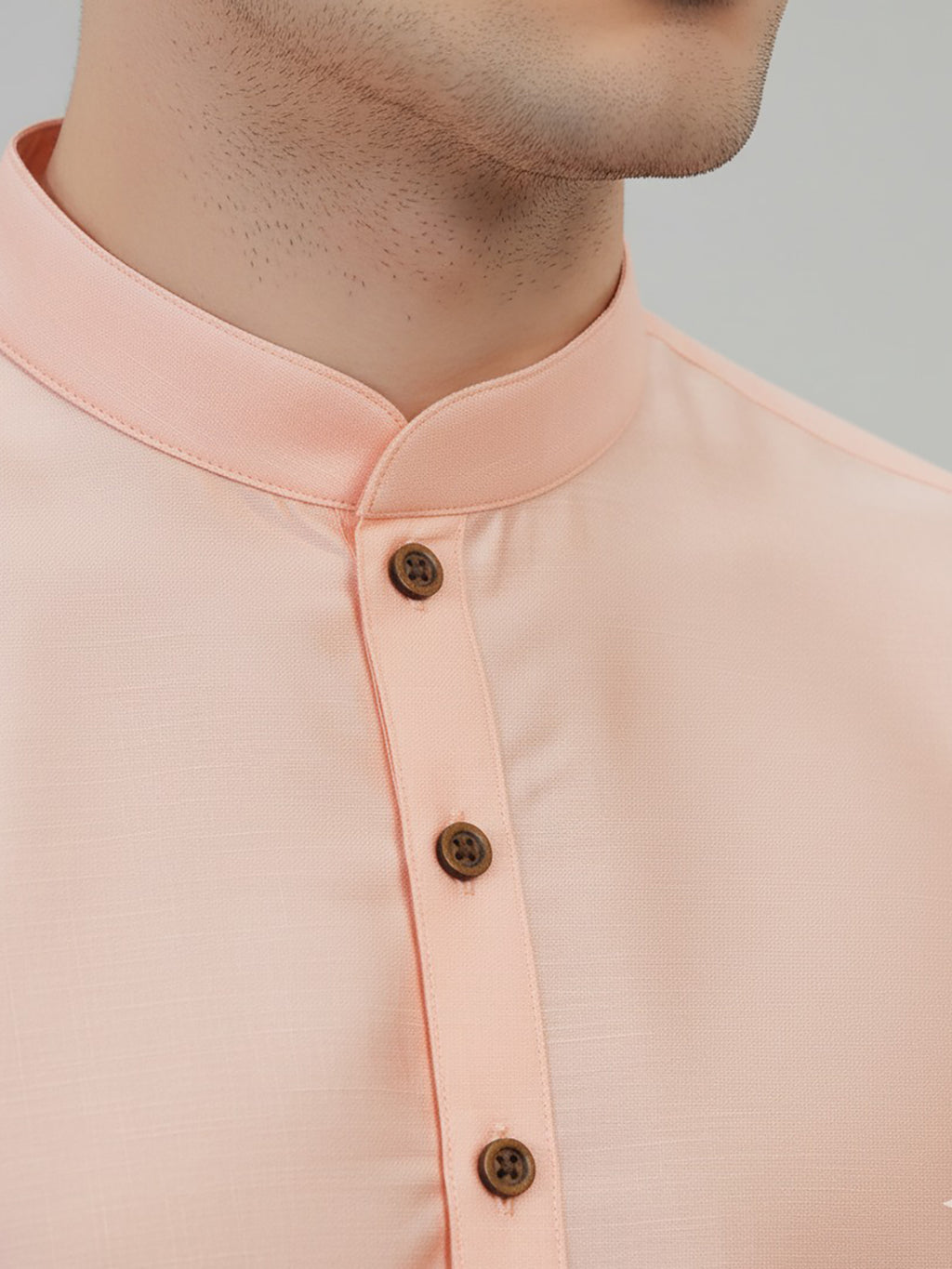 Abhimaan Straight Casual Wear Peach Solid Kurta Pajama