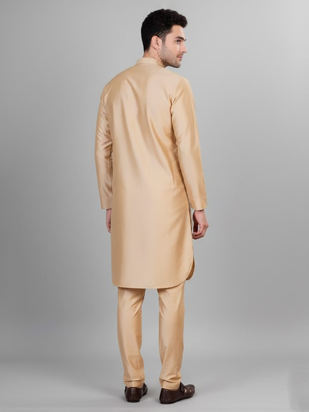Abhimaan Casual Wear Solid Biscotti Kurta Pajama